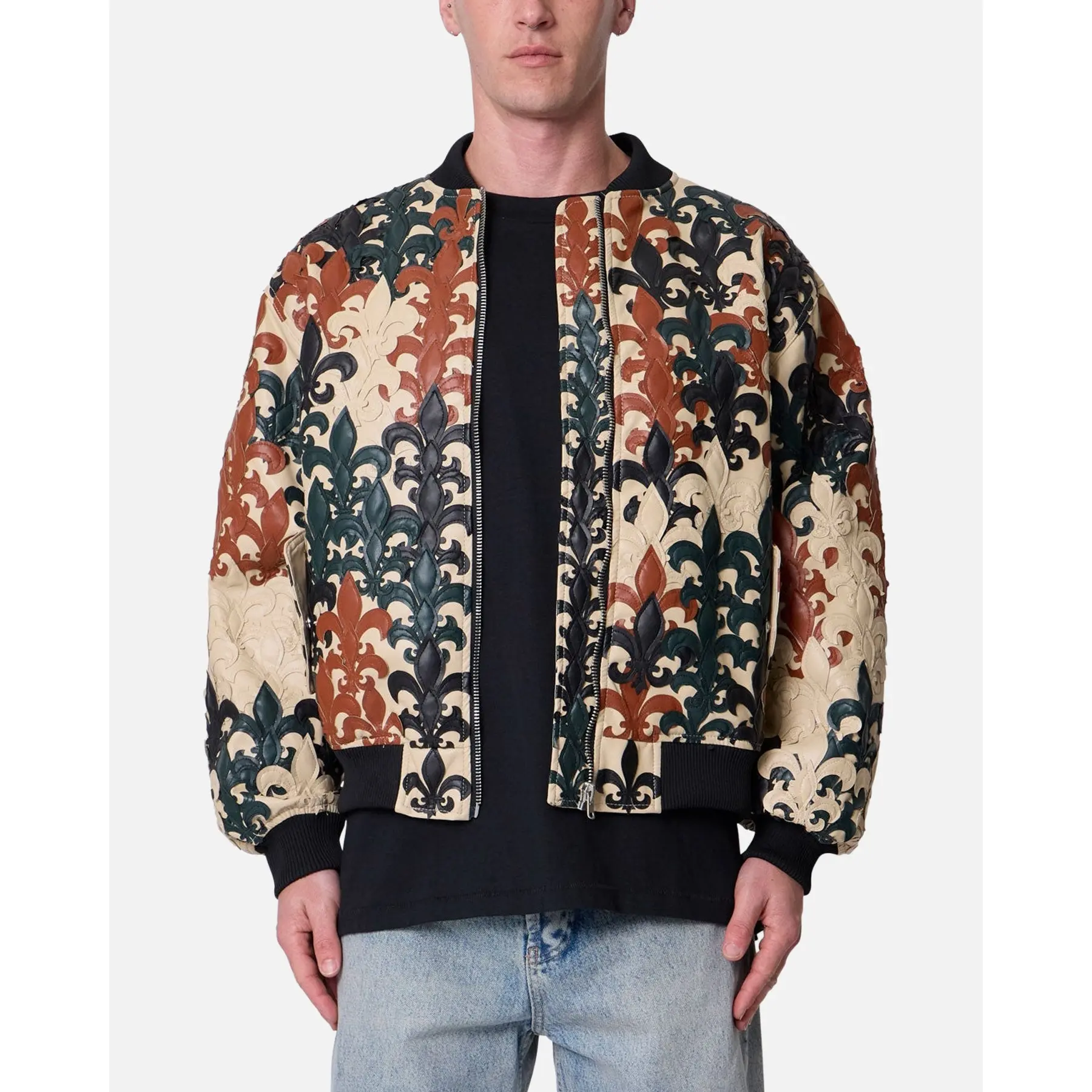 MNML Fleur De Lis Bomber Jacket Multi