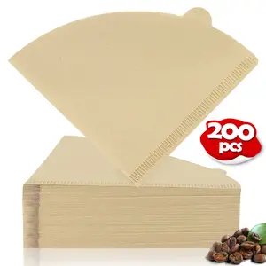 200pcs Cone Coffee Filters, For 1-4 Cup Disposable Coffee Filters Paper, Disposable Unbleached Cone Filter Papers Size 01 and Size 02 Pour Over Coffee Filter Compatible with Pour Over and Drip Coffee Maker