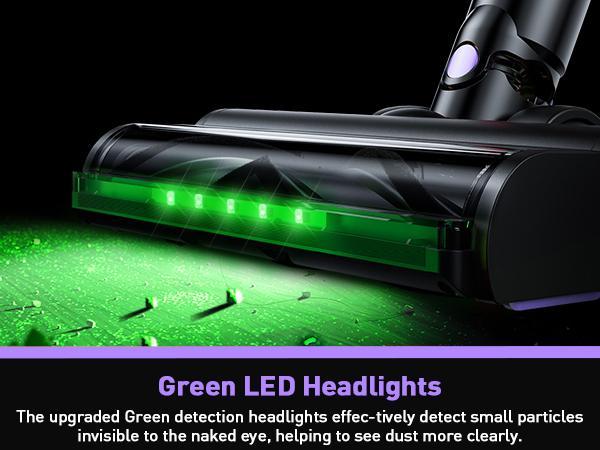 USA Local Stock Cordless Stick Vacuum Cleaner 10-in-1 Super Suction Lightweight Green LED Anti-Tangle Brush Dryer Vacuum Battery