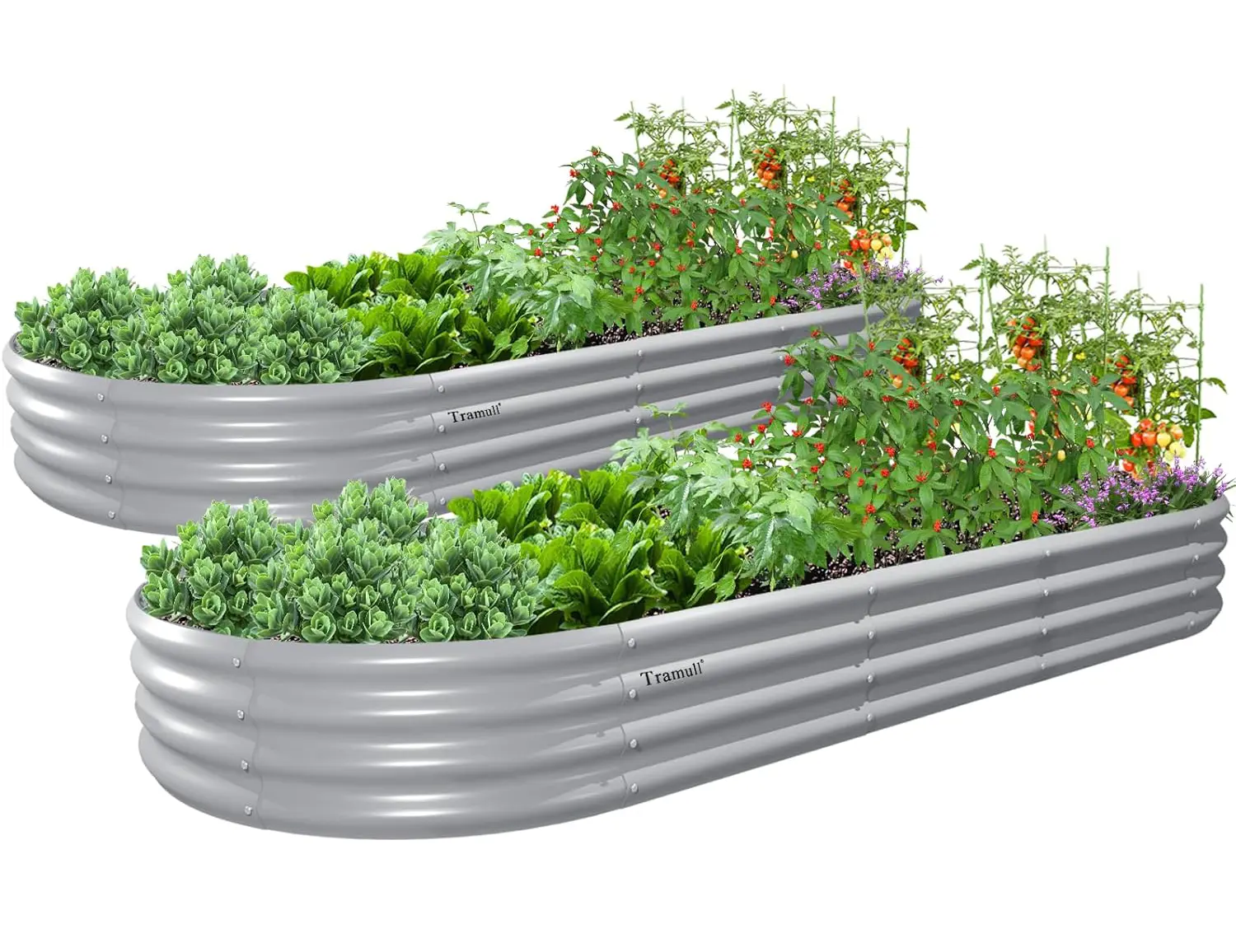 ANLEOLIFE Galvanized Raised Garden Bed Kit, Outdoor Planter Box with Open Bottom, Heavy Duty Rustproof Metal, 96 x 36 x 12 in