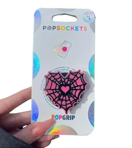 Web Heart Phone Grip MagSafe, Spider Web Heart Phone Holder, Dark Coquette Style Socket, Punk Accessory, Trendy Women's Gift