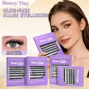 HoneyTiny Cluster 4 Styles Glue-Free Easy Removal es 10mm-16mm Lightweight 24+ Secure Hold for Flawless Makeup Eyelashes