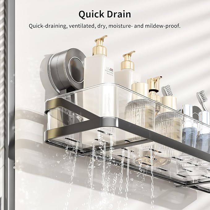 Shower Caddy Suction Cup,Detachable Bathroom Shower Organizer for Bathroom Storage, Wall Mounted Shower Shelves,Rustproof Shelf No Drilling Large Capacity Removable Rack 1 Pack Grey Shower Caddy Suction Cup,Detachable Bathroom Shower Organizer for Bathroom Storage, Wall Mounted Shower Shelves,Rustproof Shelf No Drilling Large Capacity Removable Rack 1 Pack Grey