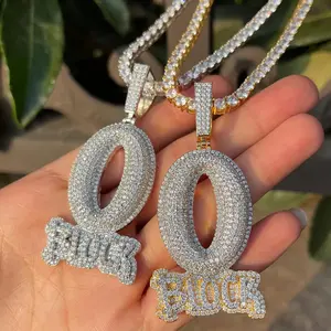 Gold-Plated Bubble Letter O Block Pendant – Iced Out CZ Hip Hop Jewelry