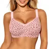 OEAK Womens Wireless Jelly Bras V Mesh Comfortable Bralette Tshirt Bra No Underwire Seamless Push Up Everyday Bras