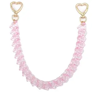 Acrylic Purse Chain Handbag Strap - Heart Bag Charm Keychain Accessories, 12.4 Inch Extender Chains Replacement