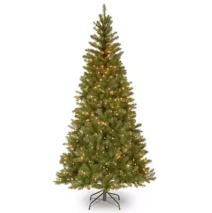 6.5 ft. Pre-Lit Aspen Spruce Christmas Tree with 350 Clear LED Lights, 817 Tips, Hinged Branches, and Metal Stand
