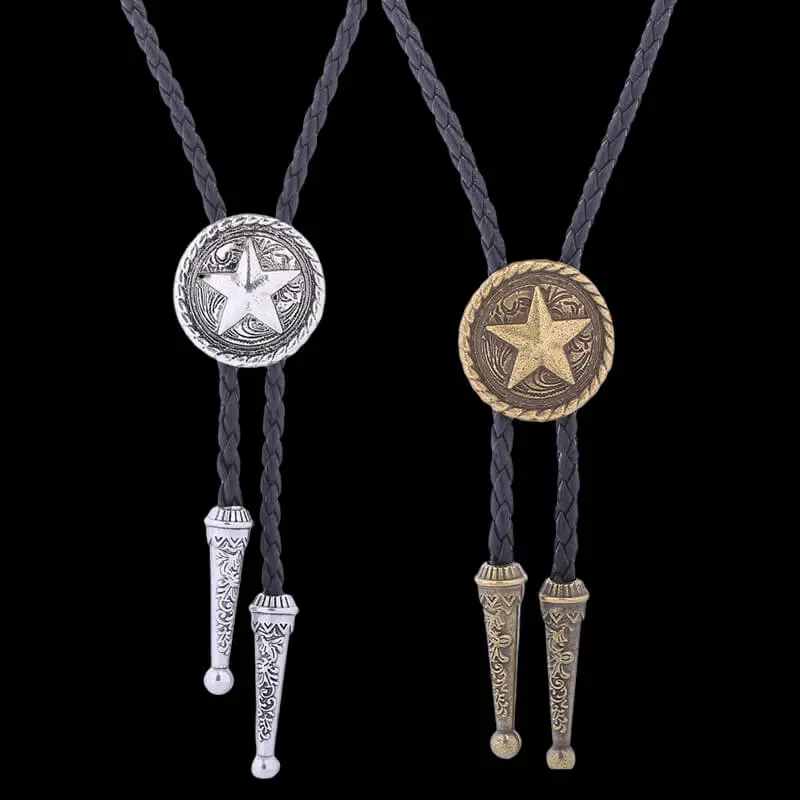 GTHIC Vintage Pattern Star Bolo Tie Simple  Alloy Jewelry Accessories for Men Women Birthday Gift