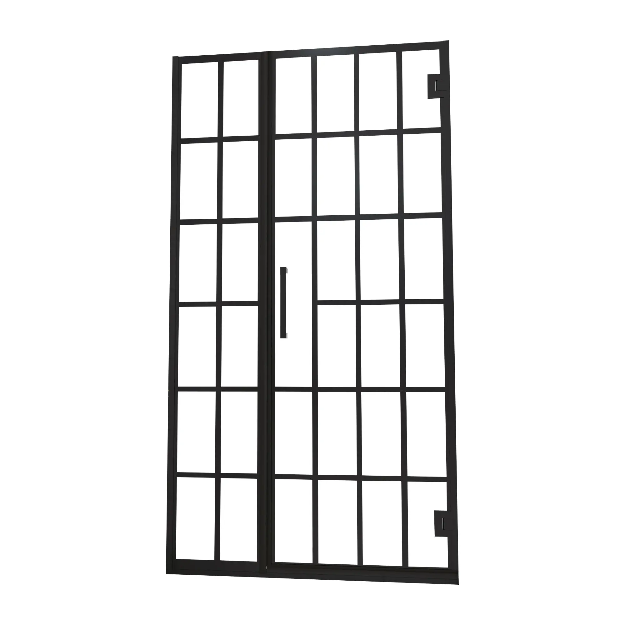 Frameless Pivot Shower Door With Pattern Glass, Open Entry Design