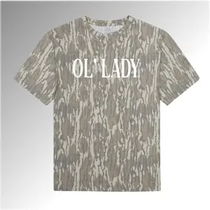 Ol' Lady Men's Bottomland Mossy Oak Camouflage Tee - Hunting Camo Shirt, Soft Stretch Cotton Breathable, Full Size S-5XL