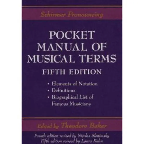 USED-Schirmer Pronouncing Pocket Manual of Musical Terms by Theodore Baker (Paperback)