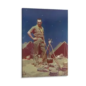 Normans Rockwell The Scoutmaster Poster. Canvas Wall Print. Gift Art. Decorative Photo. Canvas Poster Bedroom Decor Sports Landscape Office Room Decor Gift Frames Ornaments Artistic Decoration
