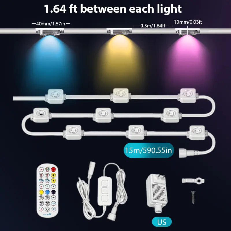Permanent Smart RGB+IC Outdoor Home Lights, 200ft IP67 Waterproof Decorative Lights, 50 Scene Modes, App/Remote Controlled, Ideal for Holiday Parties, Everyday Use