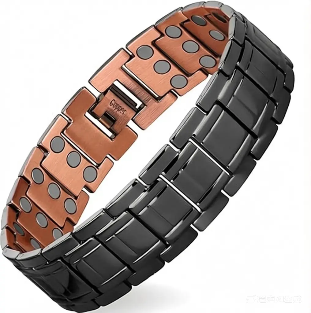 Men's 99.99% Pure Copper Magnetic Bracelet - 3X Strength, Adjustable, Casual Wear, Gift Ready, with Sizing Tool & Link Adjuster, Copper Metal Bracelets & Bangles