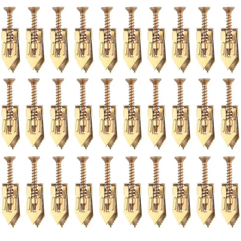 200 pcs Self-Drilling Drywall Anchors with Screws, 0.47x1.18 Inch Zinc Plated Steel Drywall Wall Anchors and Screws Kit Heavy Duty, Easy Application No Drill or Holes in Wall,Hardware Installation
