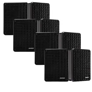 KICKER KB6 Indoor Outdoor Patio Speaker Bundle in Black 8 Speakers Total Audio Mount