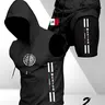 Men's Versatile Fitted Sportswear Set, Sporty Shorts Set, Workout Summer Clothes, 2-Piece Mexican Style, Hooded Sleeveless T-Shirt with Fake Two-Piece Shorts, Casual Daily Wear, Active Outfit