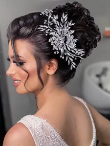 Rhinestone Decorated Bridal Headwear, Elegant Snowflake Design Hair Accessories for Wedding Bridal Party Formal Occasions, Fashion Hair Accessories for Women