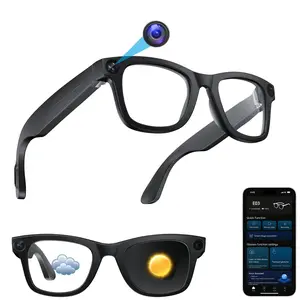 Smart AI Camera Glasses with 8MP Photochromic Lenses ,Button Touch Adjustment for Travel Outdoor Adventures Hands-Free Photography 160+Languages Real-Time Translation Bluetooth Wireless Wearable Video Recording UV Protection ,Easter gift