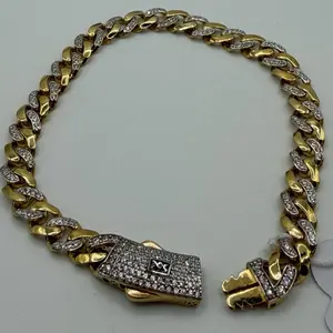 Sterling Silver 925 - Gold Plated bracelet 8in 7mm