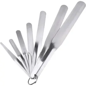 7 Packs Caulking Spatula Tool Set, Stainless Steel Multi-Size Caulk Finishing Spatulas for Bathroom, Kitchen, Window, and Door Sealing