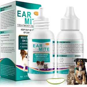 Ear Mites Cleaner for Dogs & Cats, with Aloe Vera, Cleans on Contact & Soothes Itching, Vet-Recommended Formula for Pet Ear Cleaning, Fast-Acting