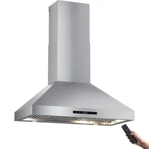 Range Hood 48 Inch Wall Mount，1200 CFM Ultra Powerful，4 Speeds & Stainless Steel Filters Ducted Kitchen Hoods