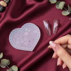 Ocean Style Nail Art Stamp Mold, Shell Conch Starfish Heart Shape, Exquisite Details, Easy to Demold, Reusable, DIY Manicure Tool