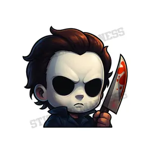 Horror sticker decal - Michael Myers sticker - 5INCH -  WaterProof & UV Resistant - Laptop stickers - Multiple variations  - Car bumper - decal stickers
