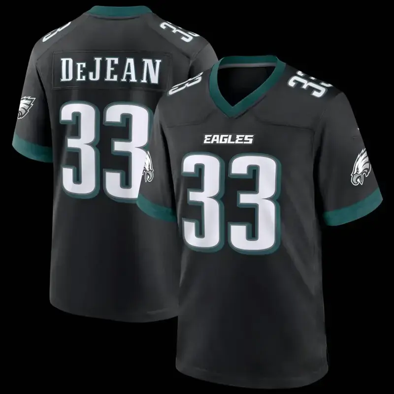 DeJean #33 Inspired Football Jersey, Philadelphi Black Alternate Player Style Game Jersey, American Football Fan Shirt, Unisex Sports Apparel, Game Day Streetwear Outfit, Gift for Football Fans