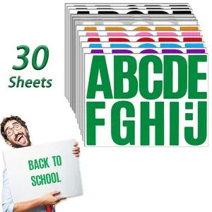 340 Pieces 30 Sheets Large 4 Inch Alphabet Letter Stickers Self Adhesive for Bulletin Boards Classroom Home Decor Colorful