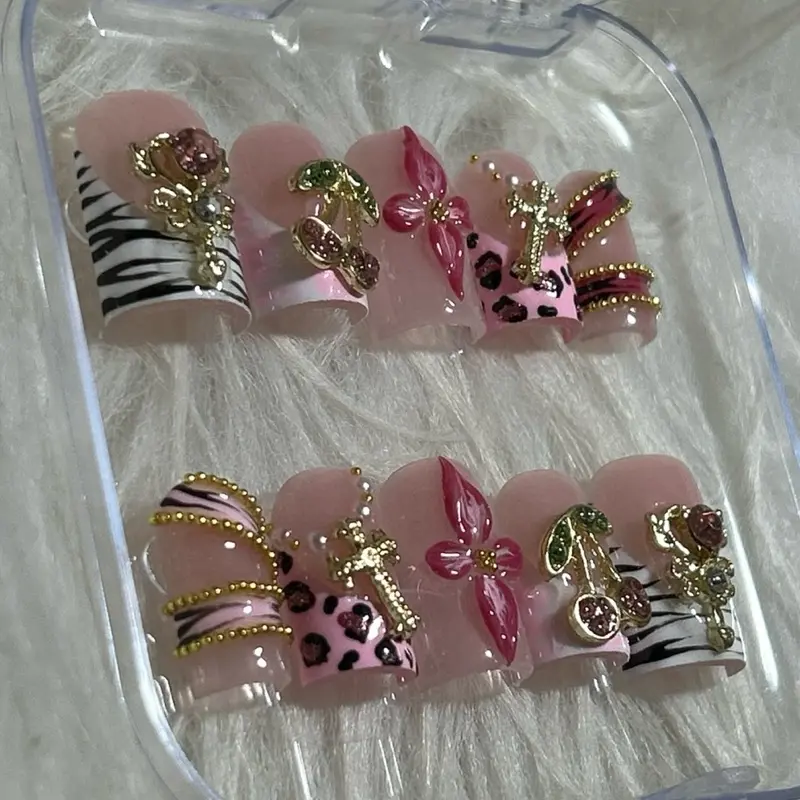 ACRYLIC handmade press ons - pink glam ACRYLIC handmade press ons - pink glam