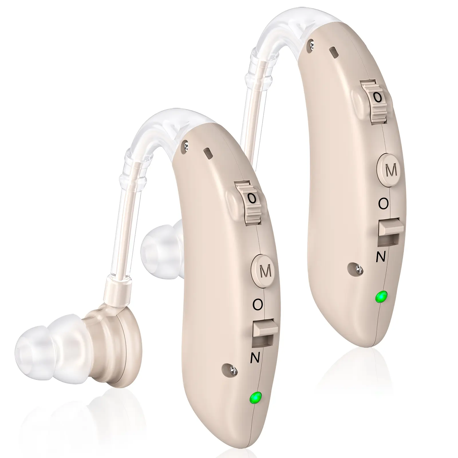 Foahinio Rechargeable OTC BTE Hearing Aids for Adults, Digital Intelligent Noise Reduction, 40dB High Gain Hearing Support with Portable storage case
