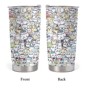 20oz Stainless Steel Tumbler, 1 Count C-Chiikawa Pattern Insulated Water Bottle, Stainless Steel Thermos, Stainless Steel Flask, Drinking Cup for Home Office School, Boyfriend Gift, Drinkware, Summer Co