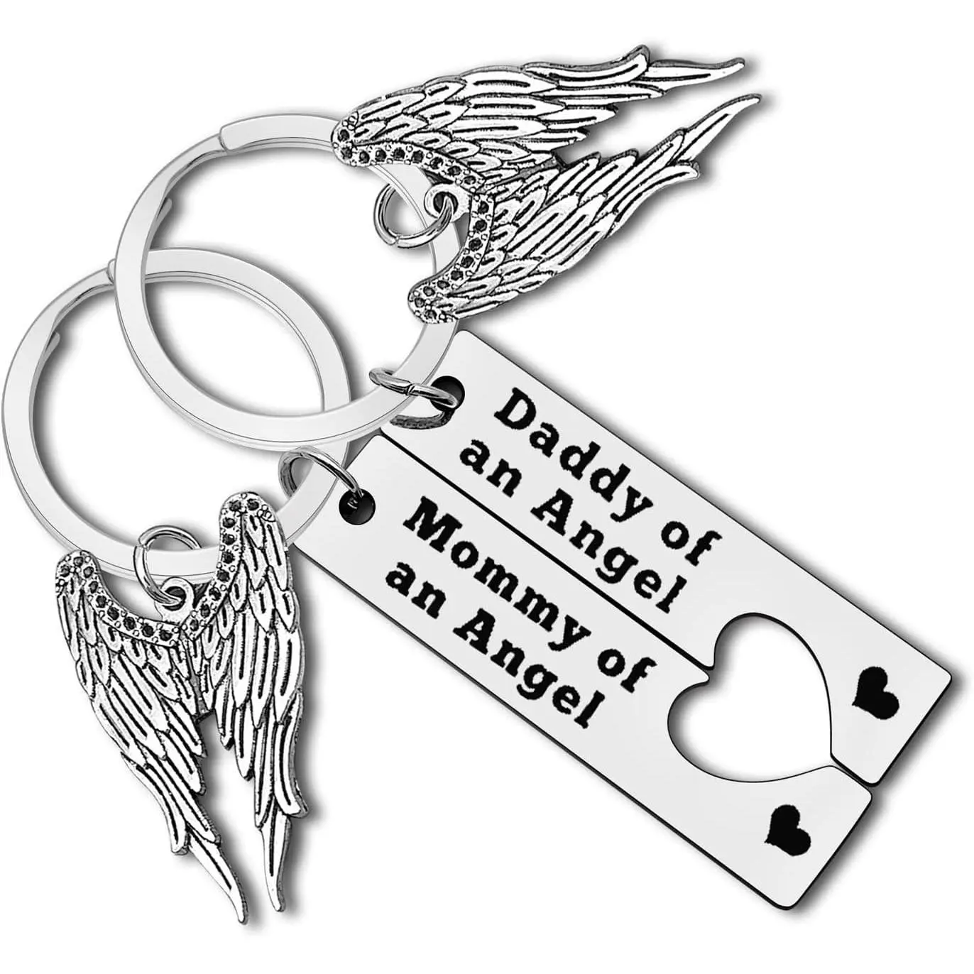 Loss Memorial  Loss of  Sympathy  Mommy Daddy of an Angel Keyring Set Loss of  Miscarriage Keepsake In Memory of   Loss Remembrance     Loss