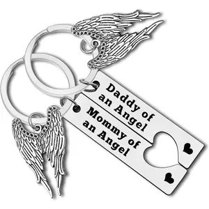 Loss Memorial  Loss of  Sympathy  Mommy Daddy of an Angel Keyring Set Loss of  Miscarriage Keepsake In Memory of   Loss Remembrance     Loss