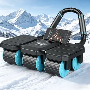 Ergonomic Design  Stable Base Automatic Rebound Ab Wheel for Home |   Elbow Support, Anti-Tip & Wider Spacing - Pain-Free Wrists/Back, Unisex Fitness Gear