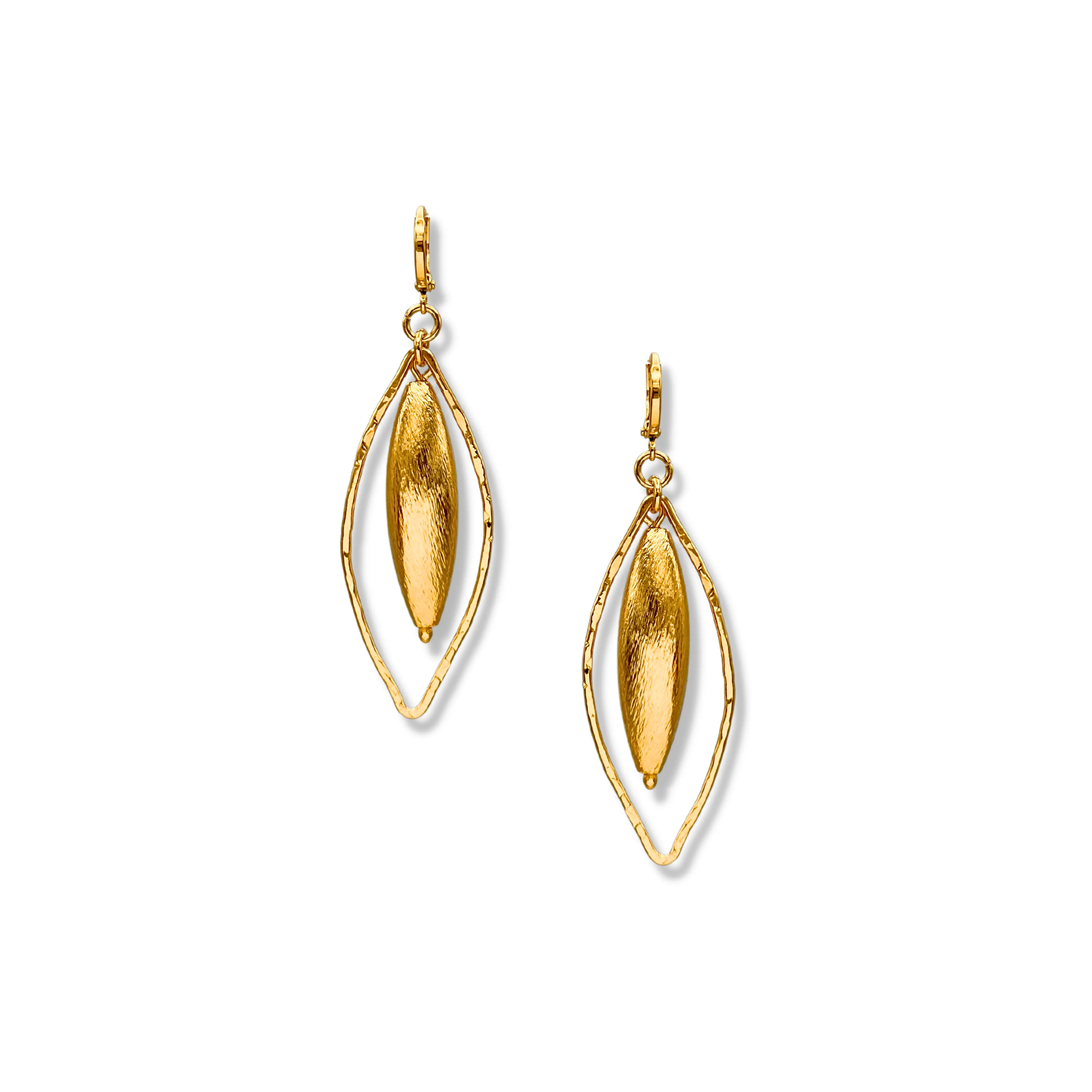 Zeppelin Haley Gold Leverback Earrings, Medium