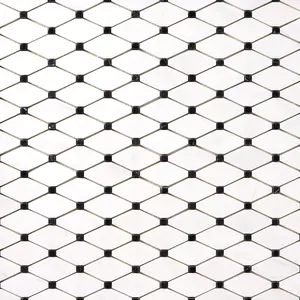 Bianco Dolomite Marble 12x12 Octave with Black Dots Mosaic Polished/Honed Sample