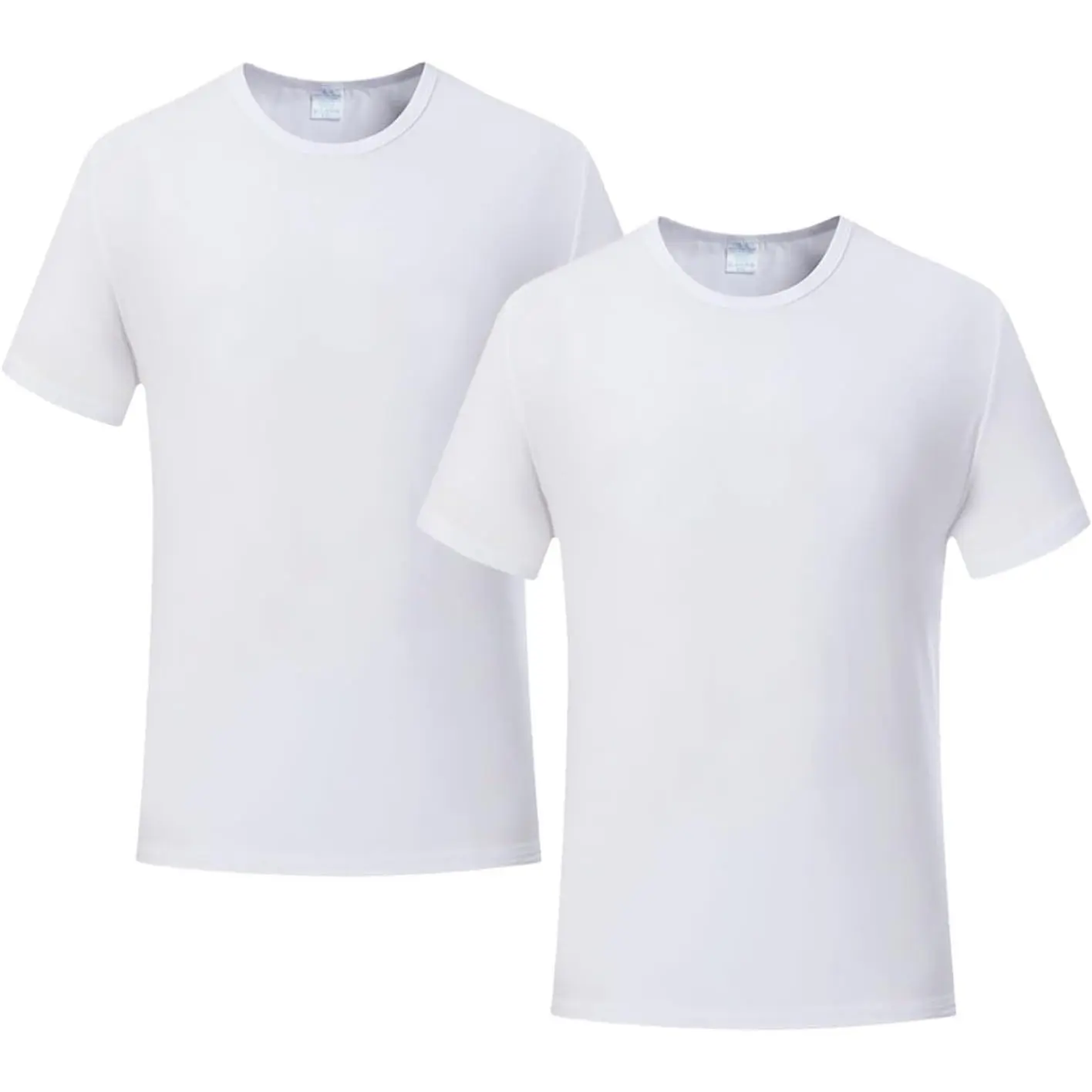 Unisex Adult 2-Piece Sublimation Blank T-Shirts, Polyester Short-Sleeve Thermal Tops, Personalized Casual Office Crew Neck White Tees, Top, Shortsleeve, Soft, Elastic, Breathable, Fabric