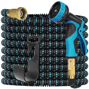 50FT/100FT Expandable Garden Water Hose with 10 Function Nozzle and Hose Hanging Hook