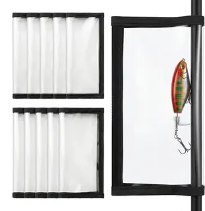 1/5/10Pcs Fishing Lure Wraps for rod 4*7inch Durable Clear PVC Lure Covers Keep Hooks Safe Bait Storage Open and Close Hook Loop System