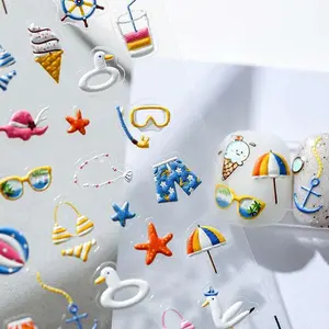 5D Summer Beach Nail Art Decals, Sandbeach Nails Stickers  (191)