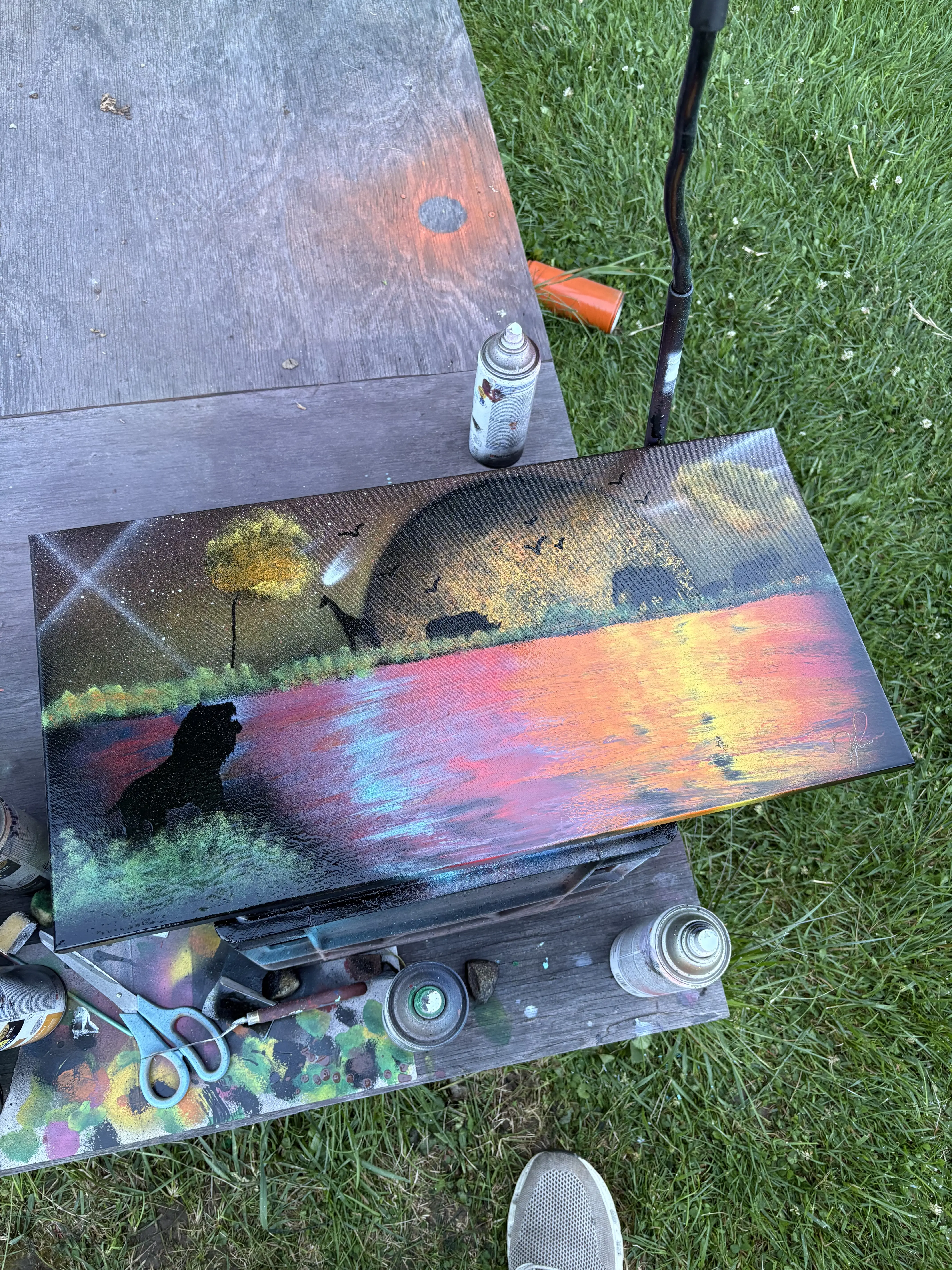 12 x 24 Safari Spray Paint Art