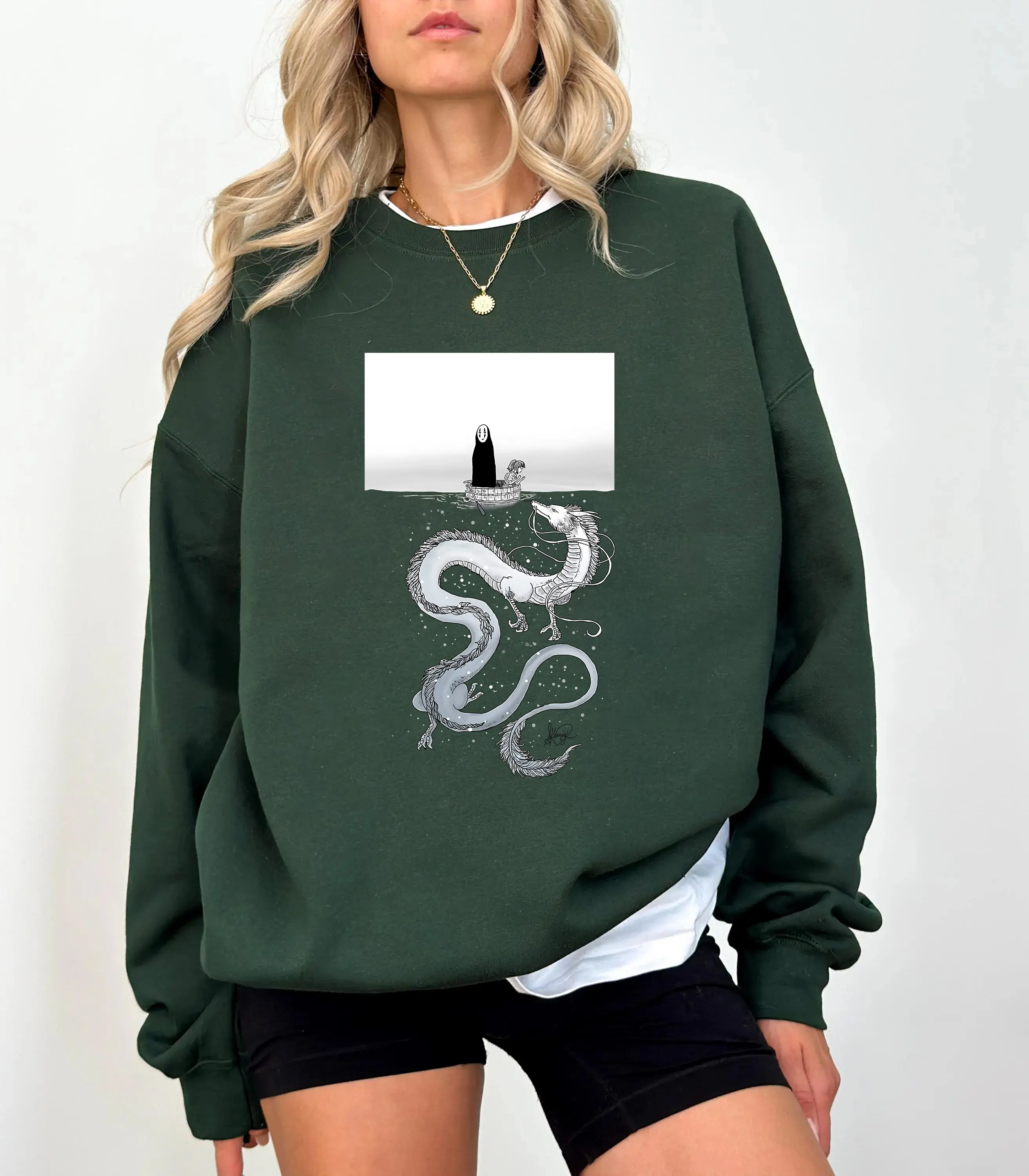 [FREE SHIPING] Spirited Away Sweatshirt, Hoodie, Studio Ghibli Shirt, Chihiro Shirt, Spirited Away, Haku Shirt, Studio Ghibli Gift Shirt, Y2K Shirt