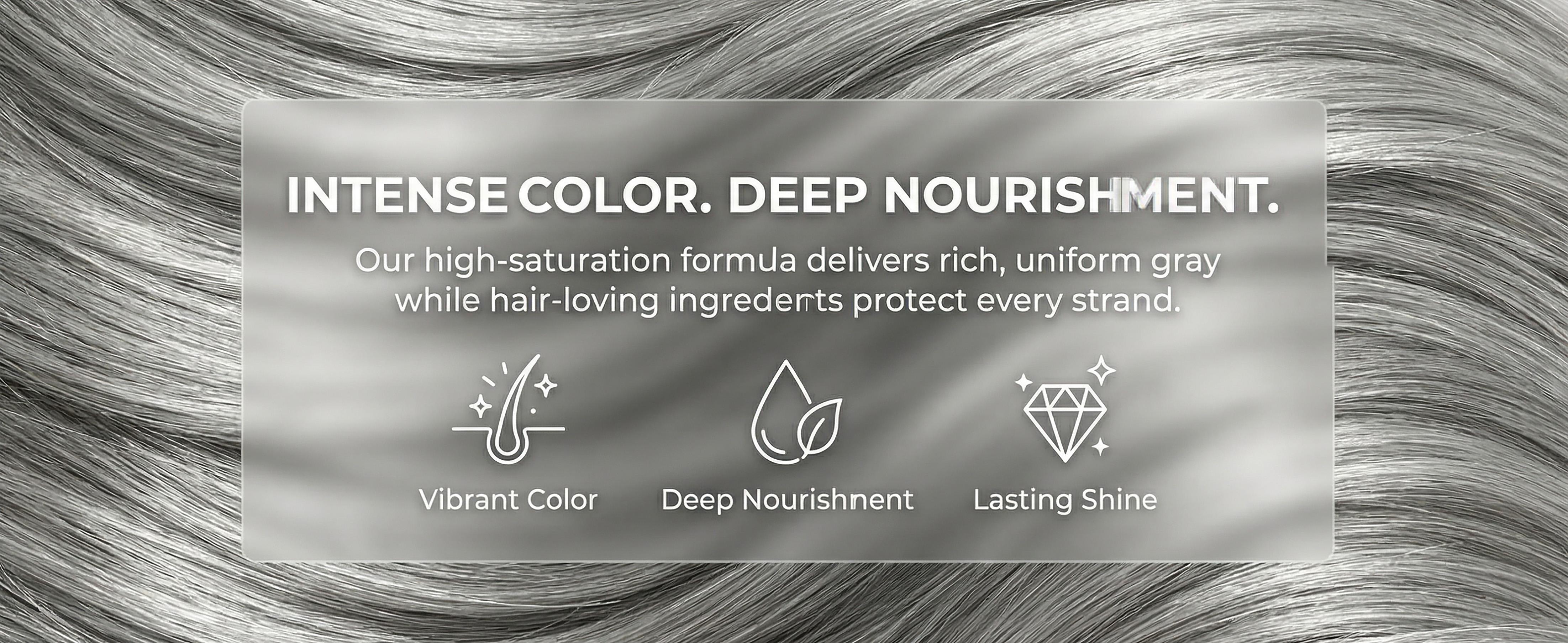 Hair Dye Shampoo 3 in 1 for Women & Men, Rich Silver Gray Root-to-Tip Coloring with Natural Extracts, 3-4 Weeks Lasting Smooth Shiny Finish, Easy Home Use for All Hair Types