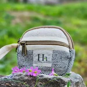Handmade Eco Hemp Coin Pouch|Boho Print