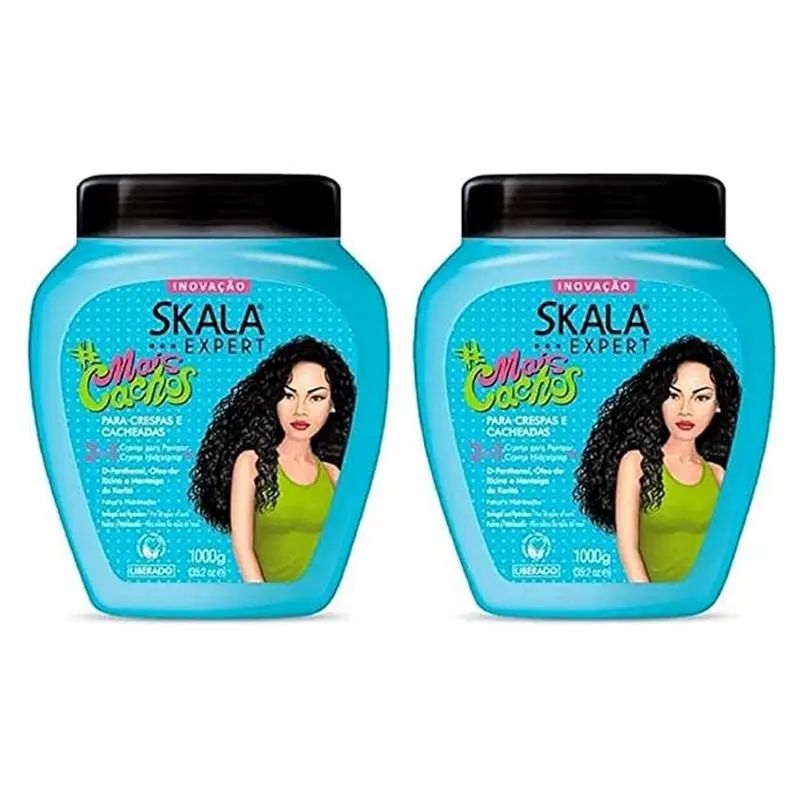 2 Pack SKALA Mais Cachos Hydrates Curls, Eliminates Frizz, For Curly Hair - 2 IN 1 Conditioning Treatment Cream and Cream To Comb 35.2oz New