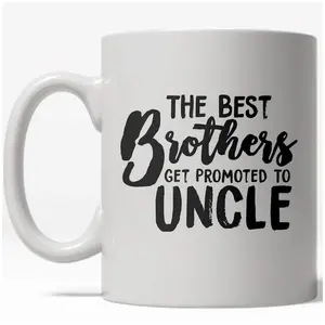 The Best Brothers Get Promoted to Uncle Mug Cute Family Coffee Cup - 11oz Funny Coffee Mugs Ceramic Printed Drinkware Cup