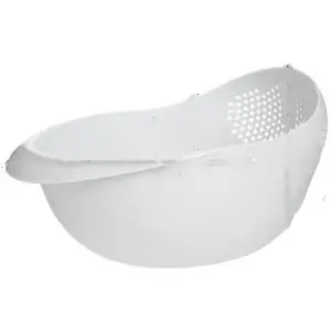 Plastic Sieve Colander Kitchen Drain Basket with Handles Rice Bowl Strainer Sink Drain Kitchen Tools (white)
